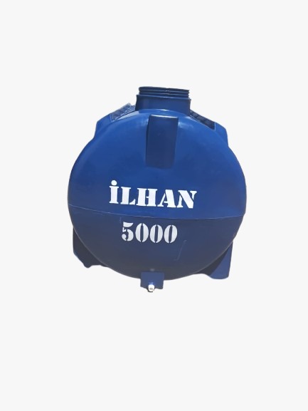 5 Ton Yatay Mavi Polietilen Su Deposu