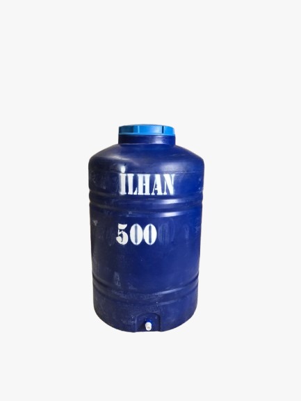 500 Litre Dikey Mavi Polietilen Su Deposu